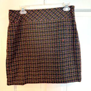 LOFT Black and Red Mini Pencil Skirt for Work